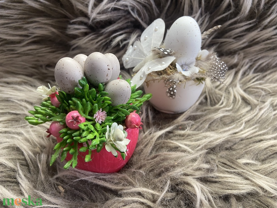 Kisméretű tojásos dísz tojáshéjban - otthon & életmód - dekoráció - húsvéti asztaldíszek - Meska.hu