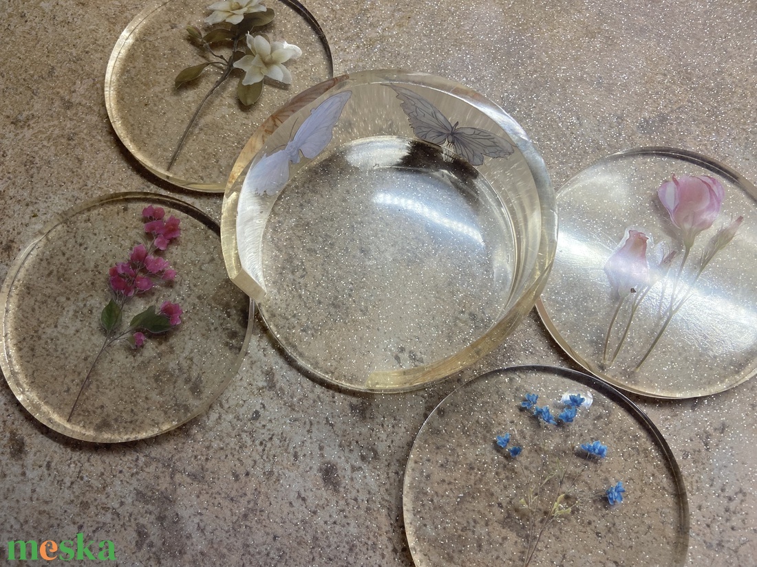 Epoxy poháralátét készlet - otthon & életmód - konyhafelszerelés, tálalás - tálalás - tányér- és poháralátét - Meska.hu