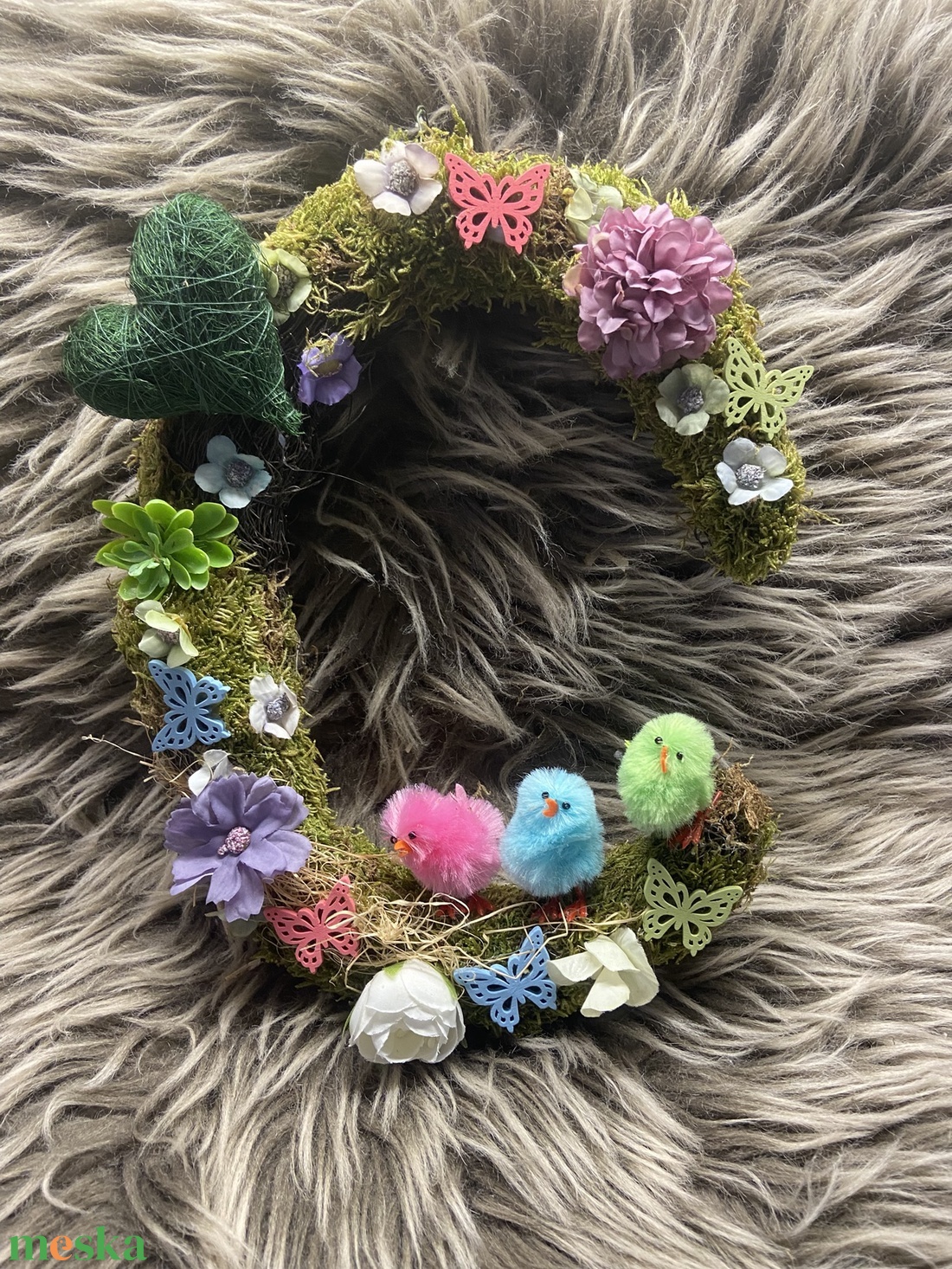 Vidám tavaszi ajtódísz - otthon & életmód - dekoráció - ajtó- és ablak dekoráció - ajtódísz & kopogtató - Meska.hu