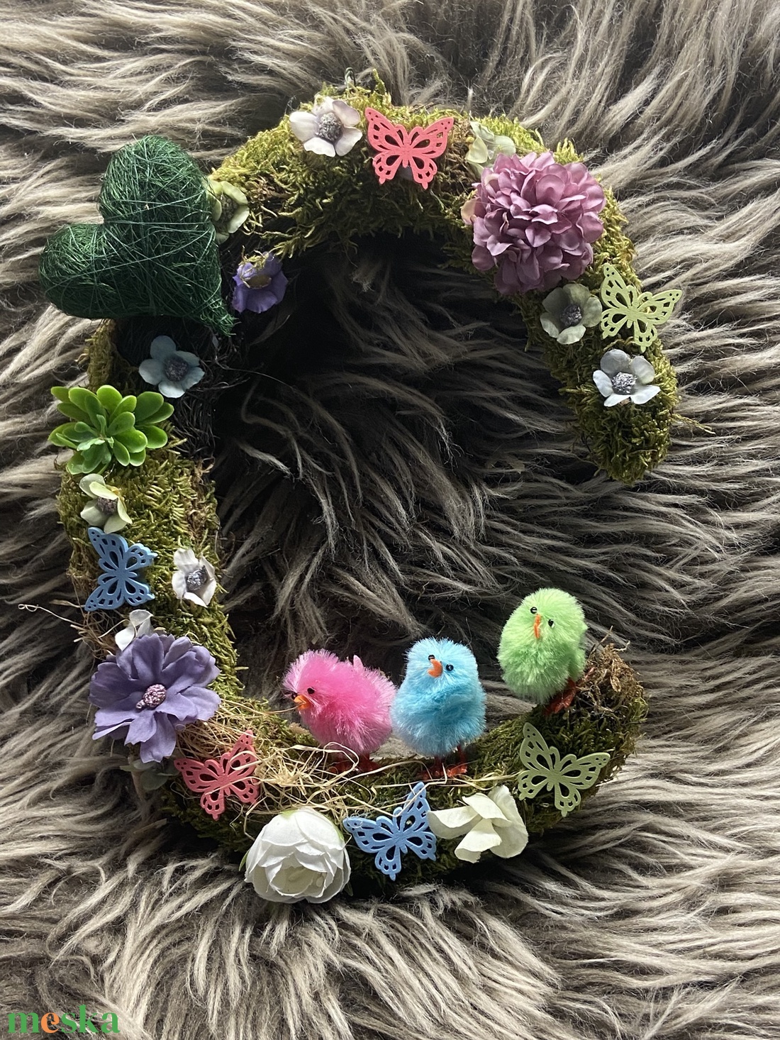 Vidám tavaszi ajtódísz - otthon & életmód - dekoráció - ajtó- és ablak dekoráció - ajtódísz & kopogtató - Meska.hu