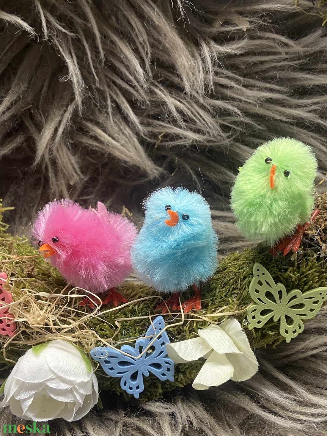 Vidám tavaszi ajtódísz - otthon & életmód - dekoráció - ajtó- és ablak dekoráció - ajtódísz & kopogtató - Meska.hu