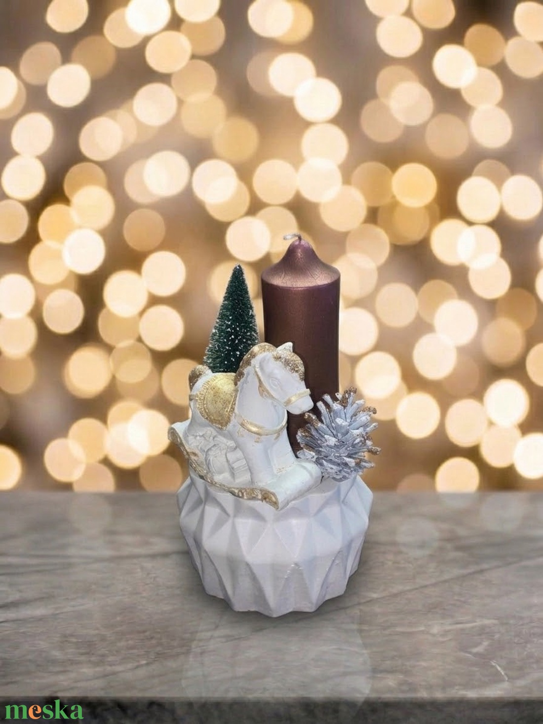 Adventi asztaldísz lovas - karácsony - adventi díszek - adventi asztaldísz - Meska.hu