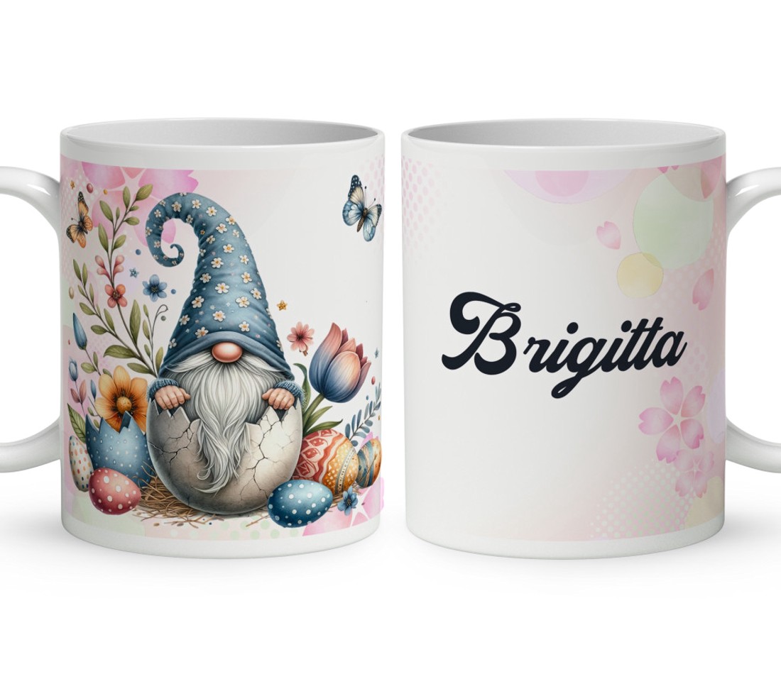 Névvel kérhető - Pillangós Húsvéti manó mintás bögre - otthon & életmód - konyhafelszerelés, tálalás - tálalás - bögre & csésze - Meska.hu