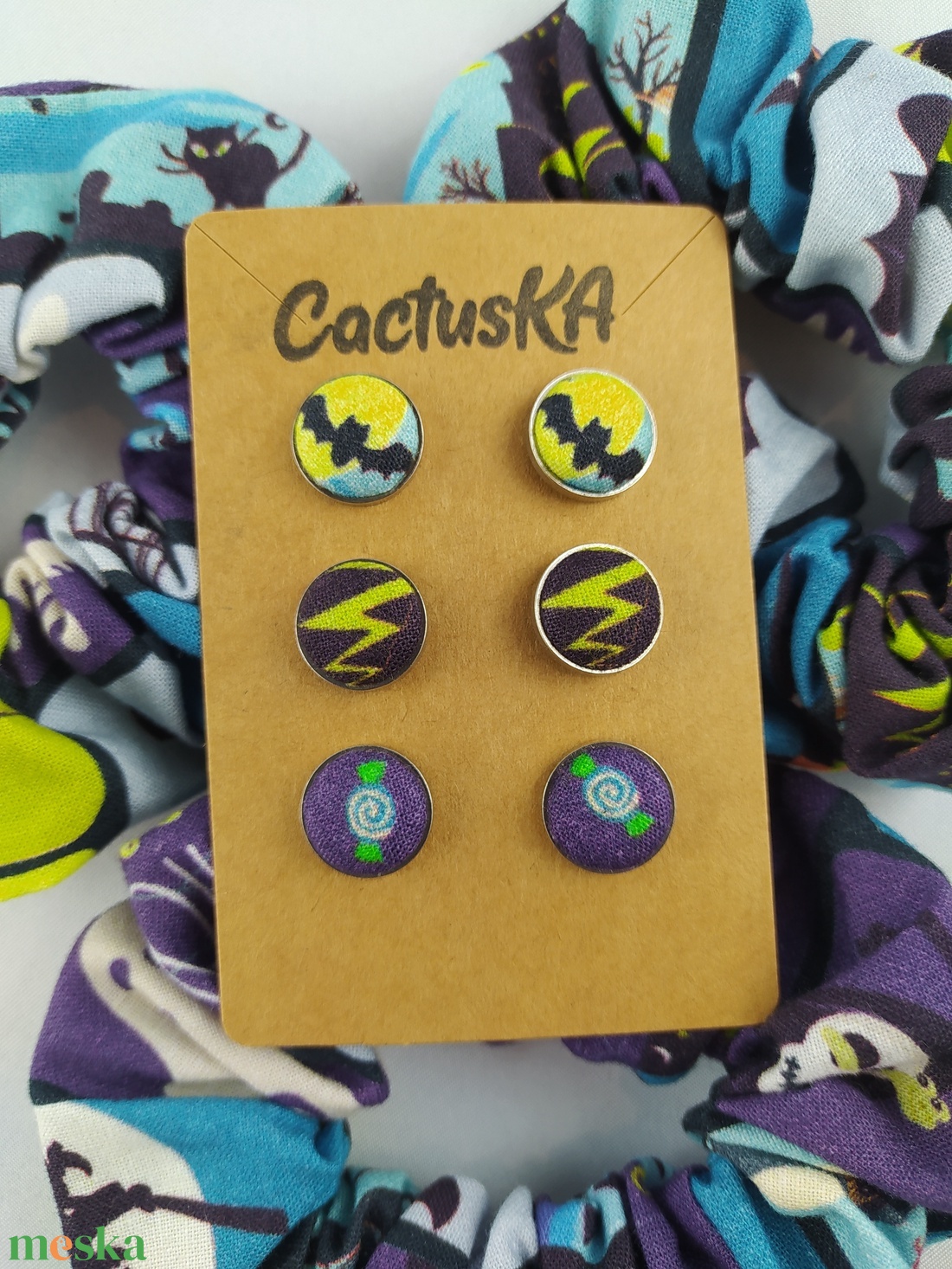 Halloween bedugós fülbevaló szett - ékszer - fülbevaló - pötty fülbevaló - Meska.hu