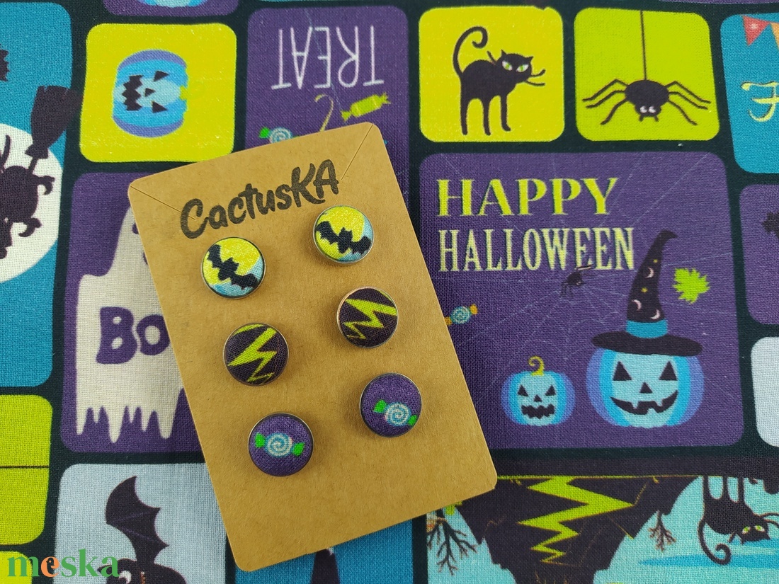Halloween bedugós fülbevaló szett - ékszer - fülbevaló - pötty fülbevaló - Meska.hu