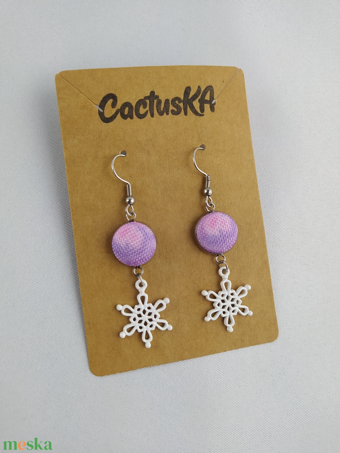 Hópehely lógós fülbevaló - ékszer - fülbevaló - lógó fülbevaló - Meska.hu