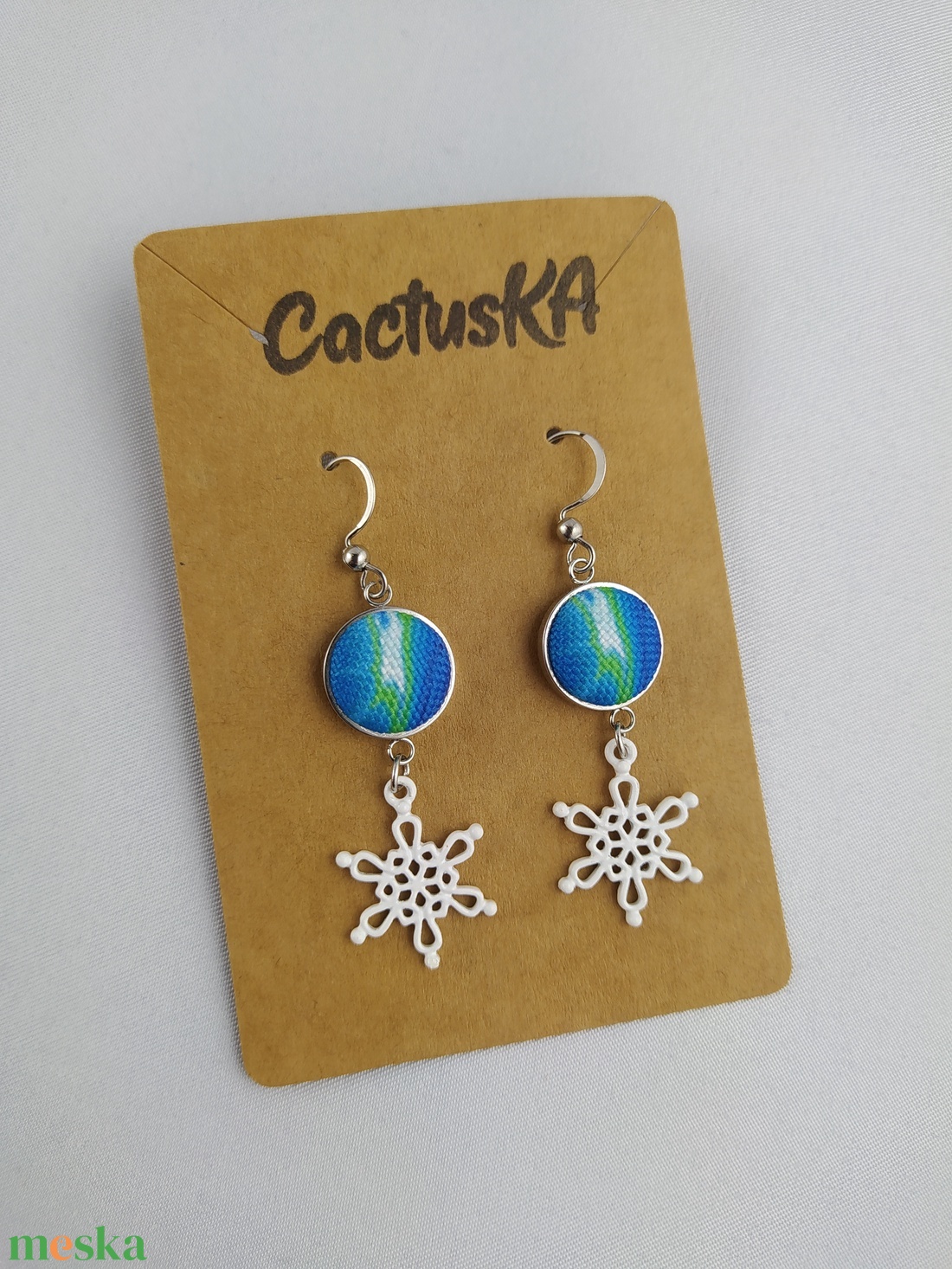 Hópehely lógós fülbevaló - ékszer - fülbevaló - lógó fülbevaló - Meska.hu