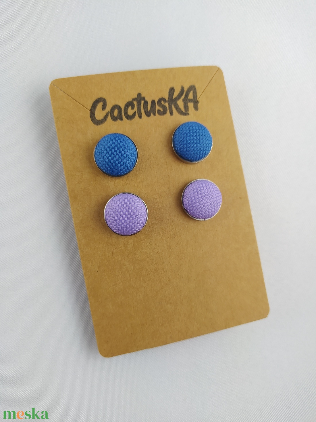 Kék-lila bedugós fülbevaló szett  - ékszer - fülbevaló - pötty fülbevaló - Meska.hu