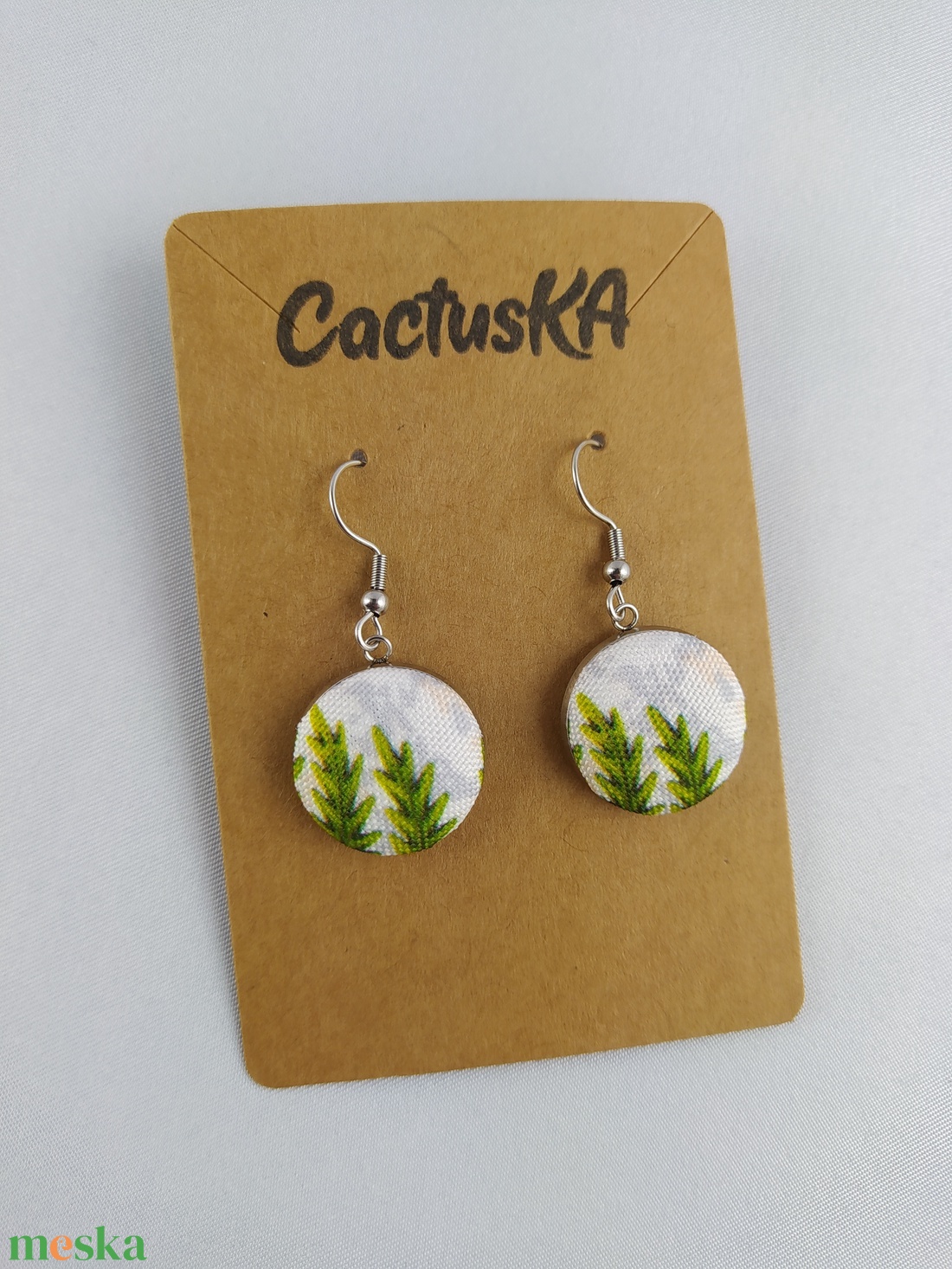 Lógós fülbevaló - páfrány  - ékszer - fülbevaló - lógó fülbevaló - Meska.hu