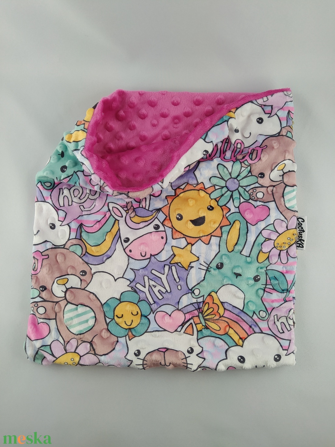 Állatos-virágos minky csősál - ruha & divat - sál, sapka, kendő - sál - Meska.hu