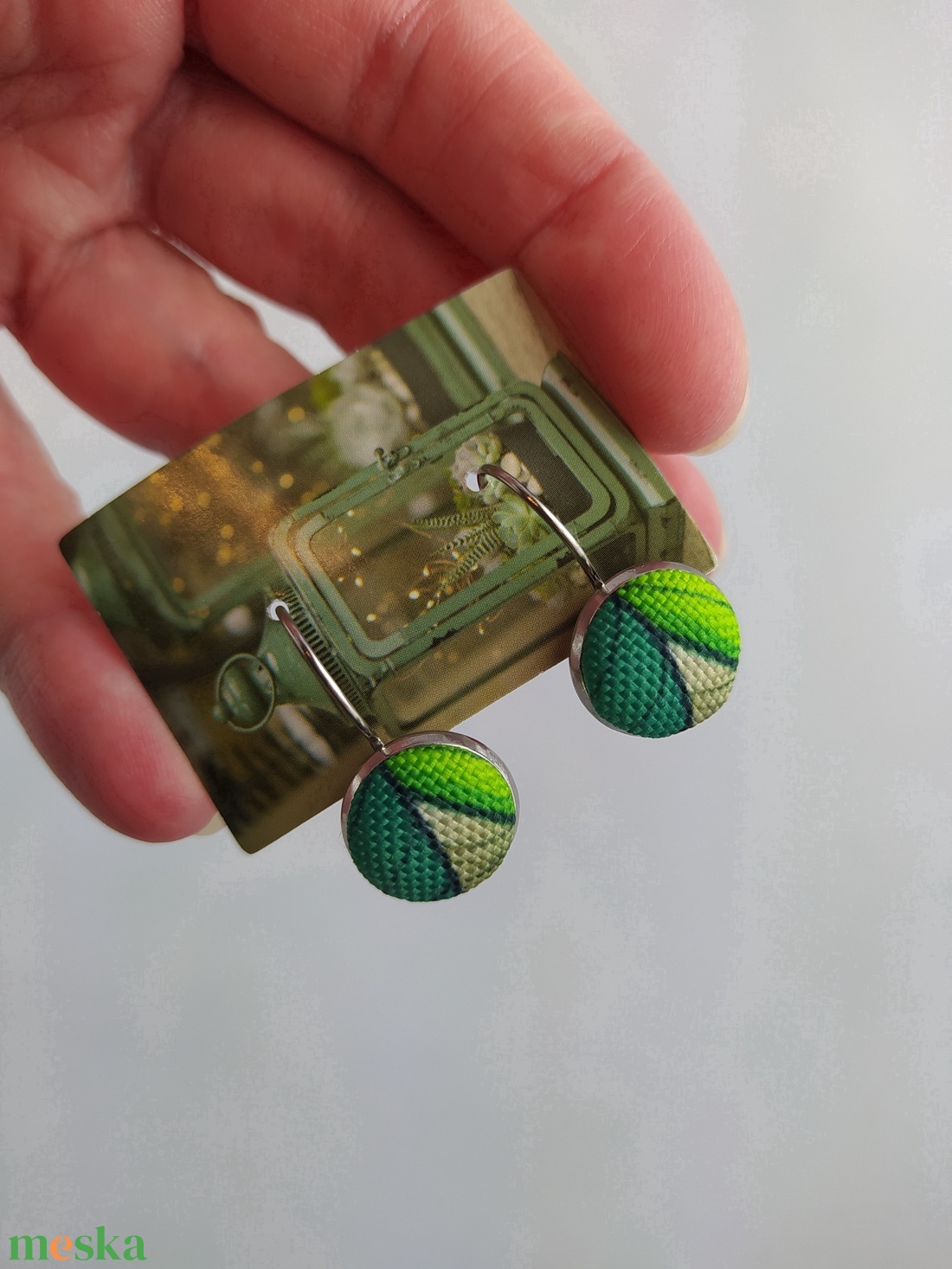 Absztrakt lógós francia kapcsos fülbevaló  - ékszer - fülbevaló - lógó fülbevaló - Meska.hu