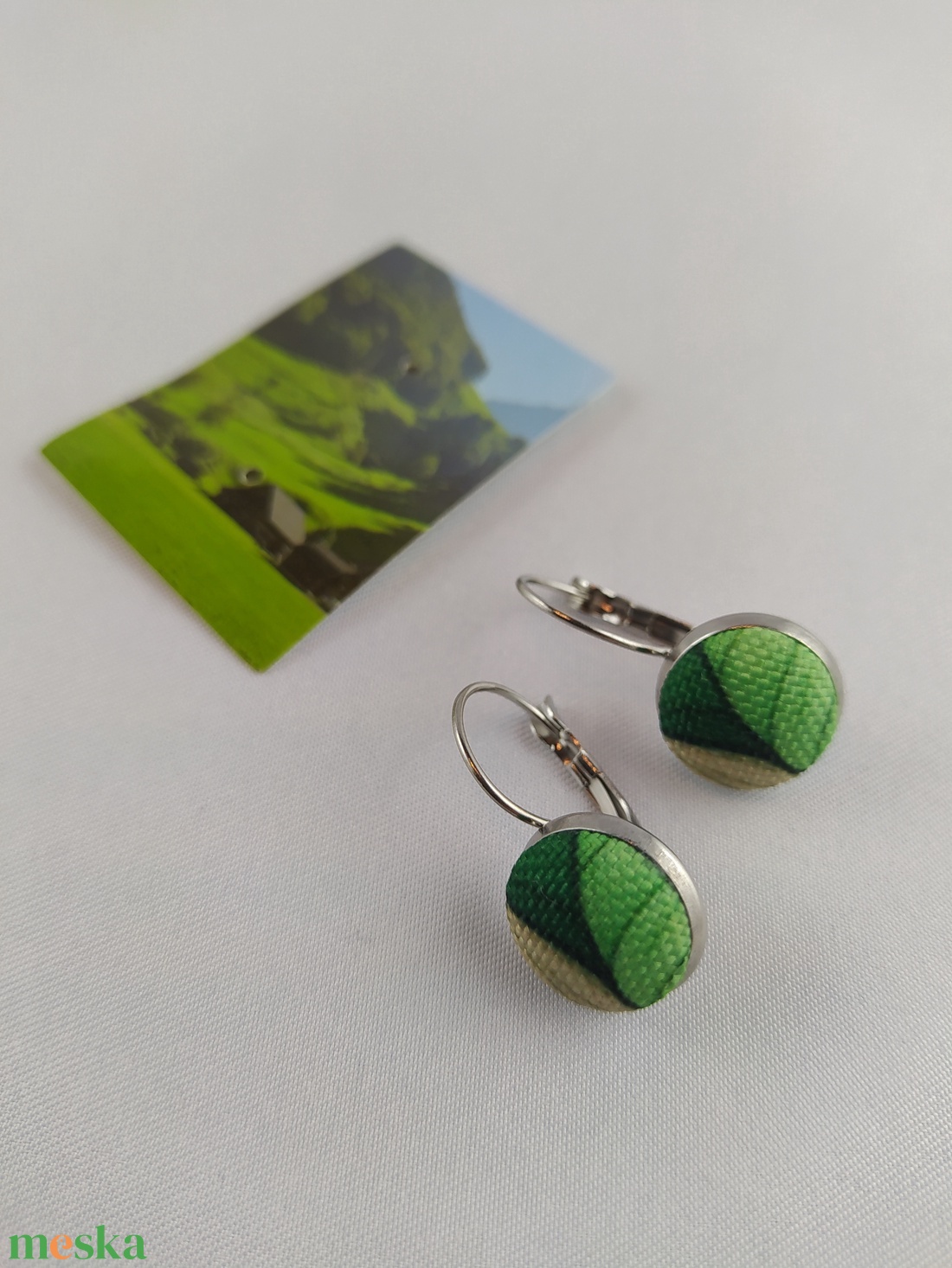 Absztrakt francia kapcsos fülbevaló - ékszer - fülbevaló - lógó fülbevaló - Meska.hu