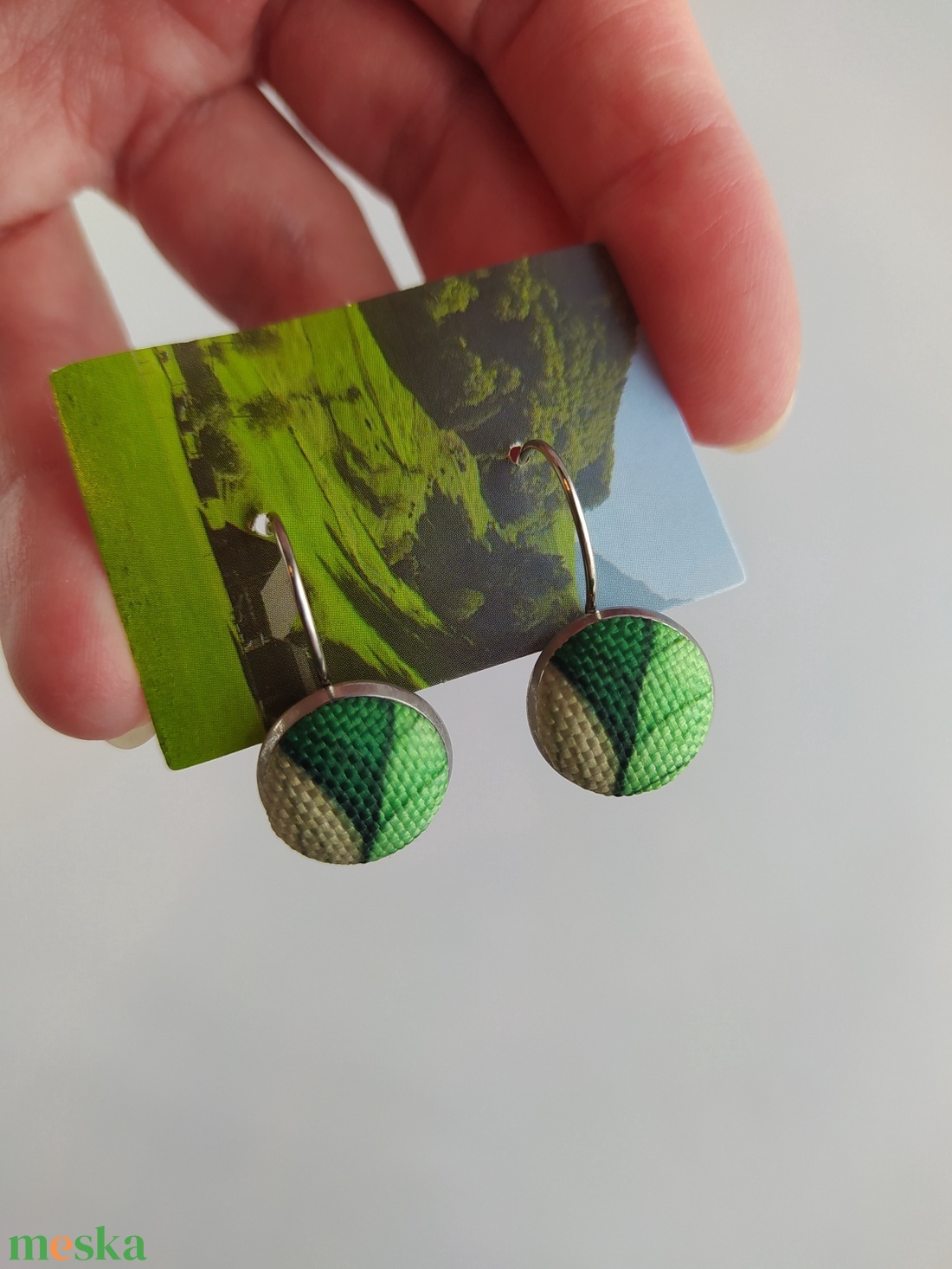 Absztrakt francia kapcsos fülbevaló - ékszer - fülbevaló - lógó fülbevaló - Meska.hu