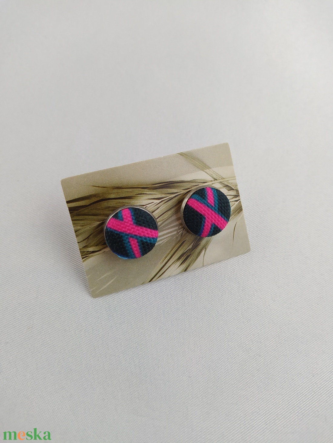 Pink X Bedugós fülbevaló - ékszer - fülbevaló - pötty fülbevaló - Meska.hu