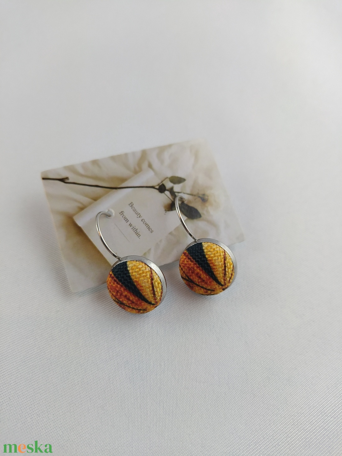 Absztrakt francia kapcsos fülbevaló  - ékszer - fülbevaló - lógó fülbevaló - Meska.hu