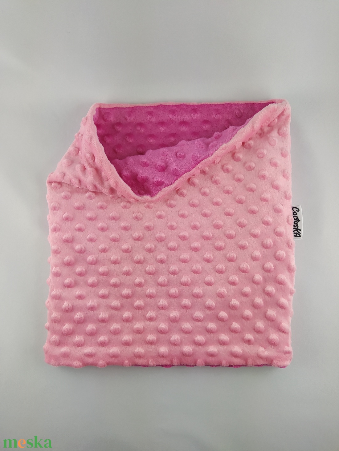 Gyerek / felnőtt minky csősál - pink-rózsaszín - ruha & divat - sál, sapka, kendő - sál - Meska.hu