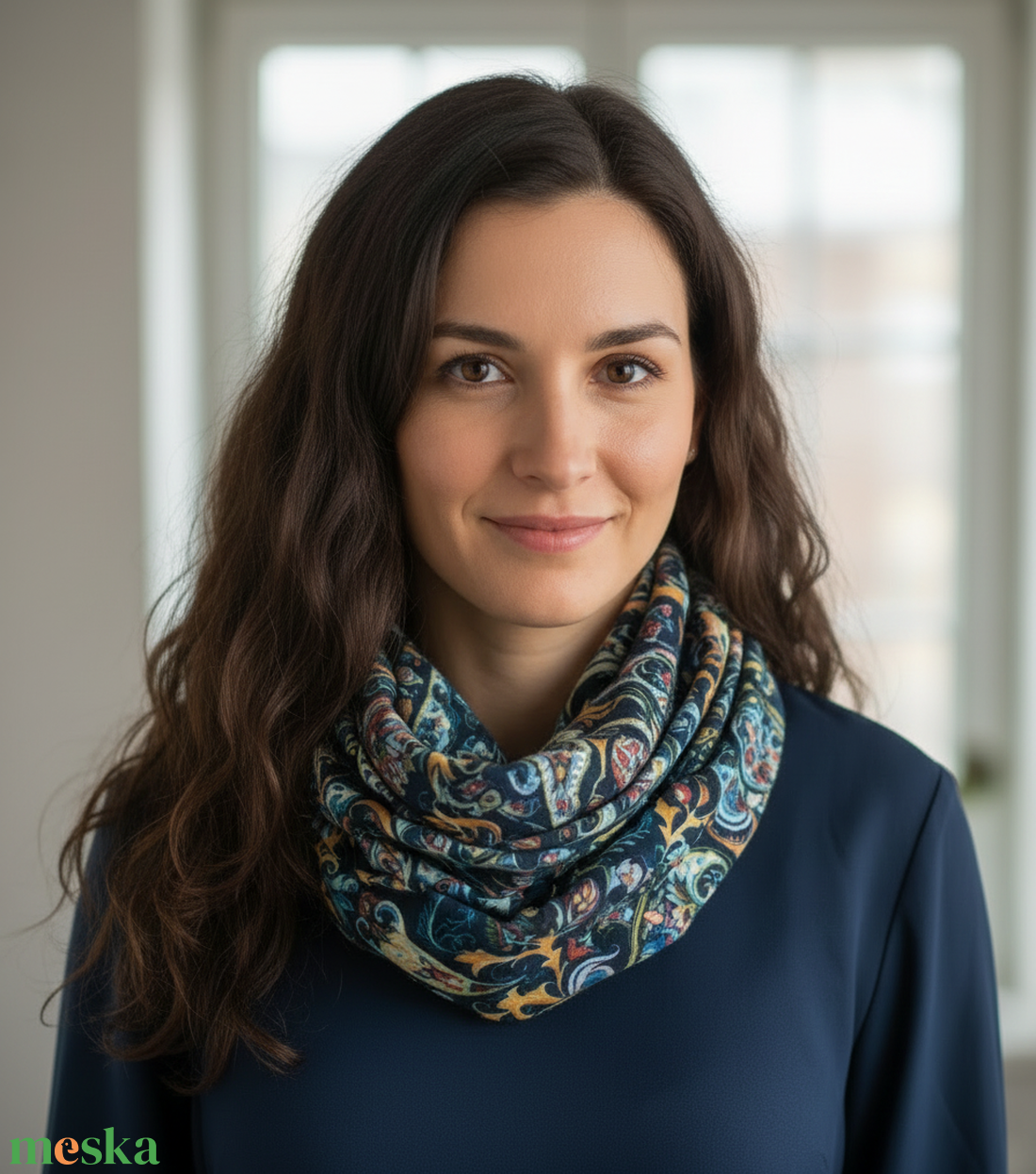 Virágmintás női körsál - ruha & divat - sál, sapka, kendő - sál - Meska.hu