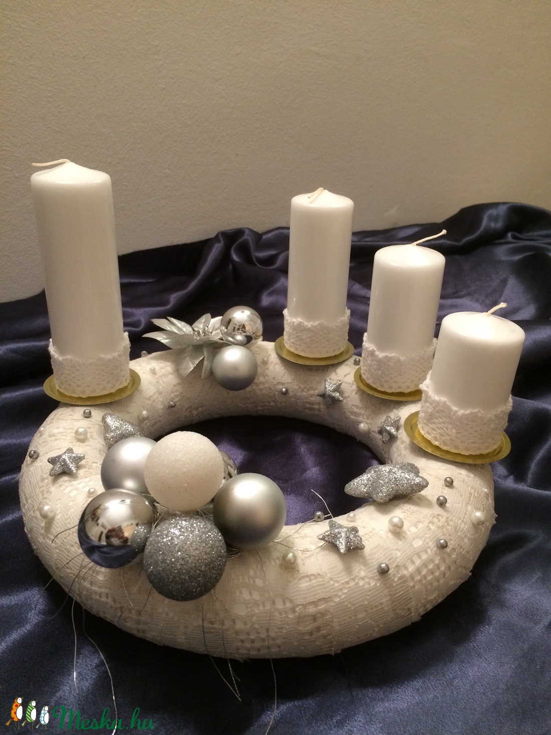 Adventi koszorú ezüst - - Meska.hu Adventi koszorú ezüst - - Meska.hu