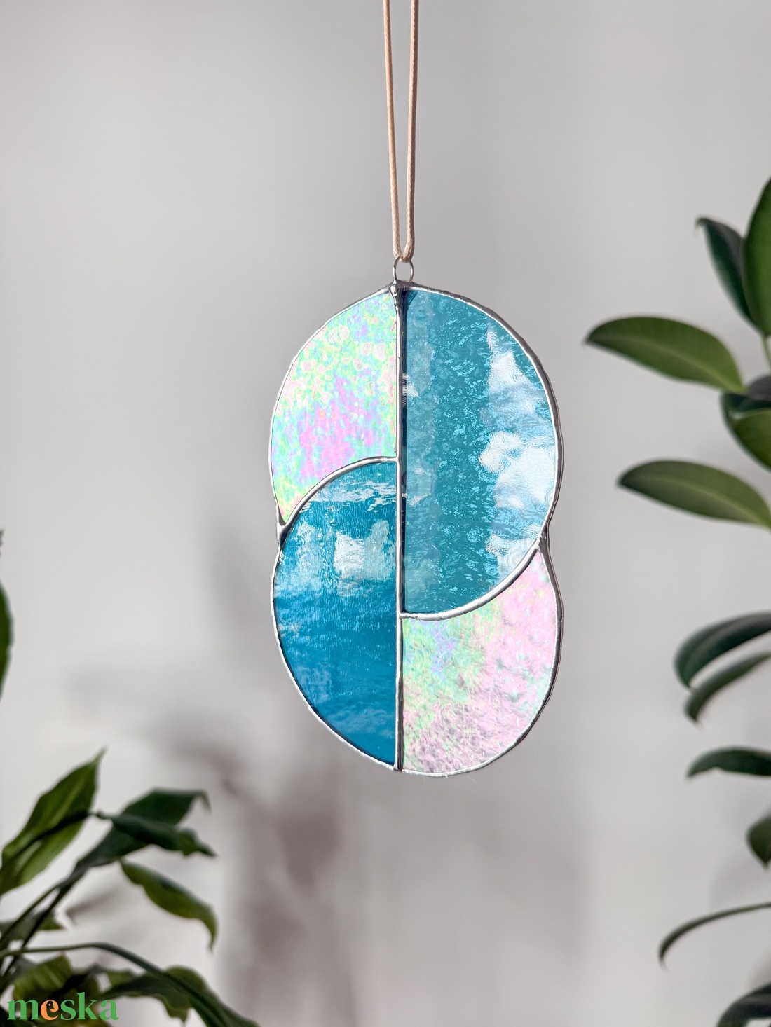 Üveg napfogó/ablakdísz geometrikus mintával - otthon & életmód - dekoráció - ajtó- és ablak dekoráció - ablakdísz - Meska.hu