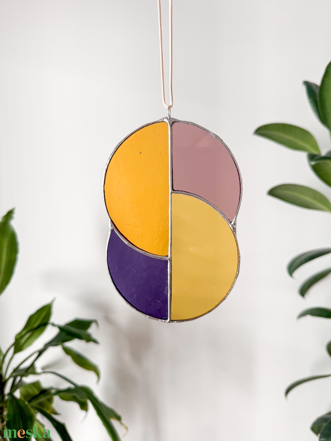 Üveg napfogó/ablakdísz geometrikus mintával - otthon & életmód - dekoráció - ajtó- és ablak dekoráció - ablakdísz - Meska.hu