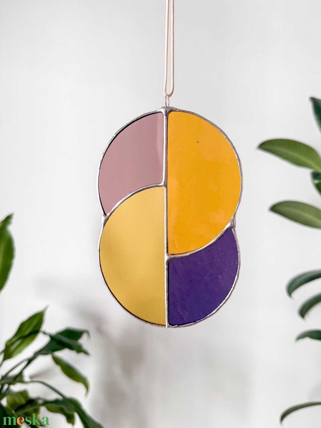 Üveg napfogó/ablakdísz geometrikus mintával - otthon & életmód - dekoráció - ajtó- és ablak dekoráció - ablakdísz - Meska.hu