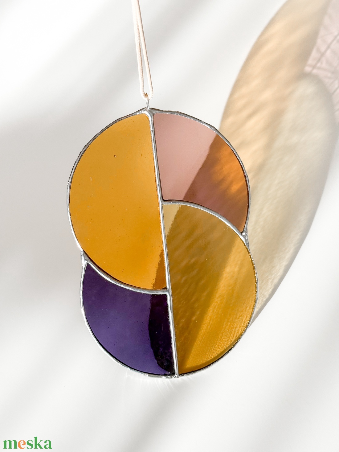 Üveg napfogó/ablakdísz geometrikus mintával - otthon & életmód - dekoráció - ajtó- és ablak dekoráció - ablakdísz - Meska.hu