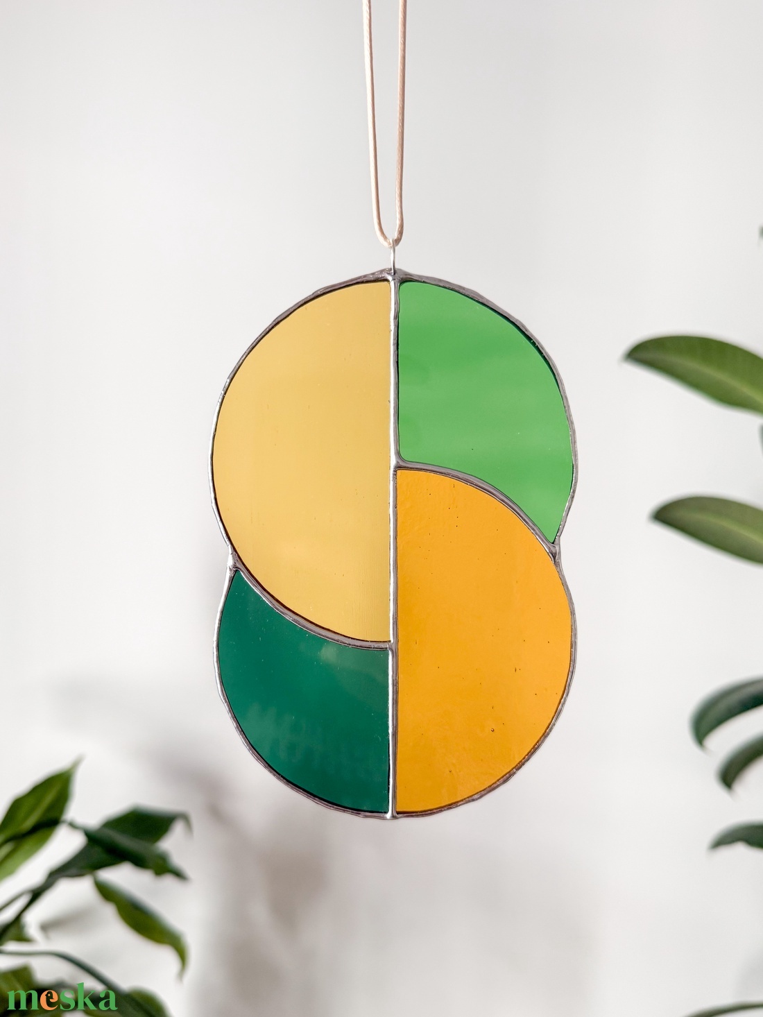 Üveg napfogó/ablakdísz geometrikus mintával - otthon & életmód - dekoráció - ajtó- és ablak dekoráció - ablakdísz - Meska.hu