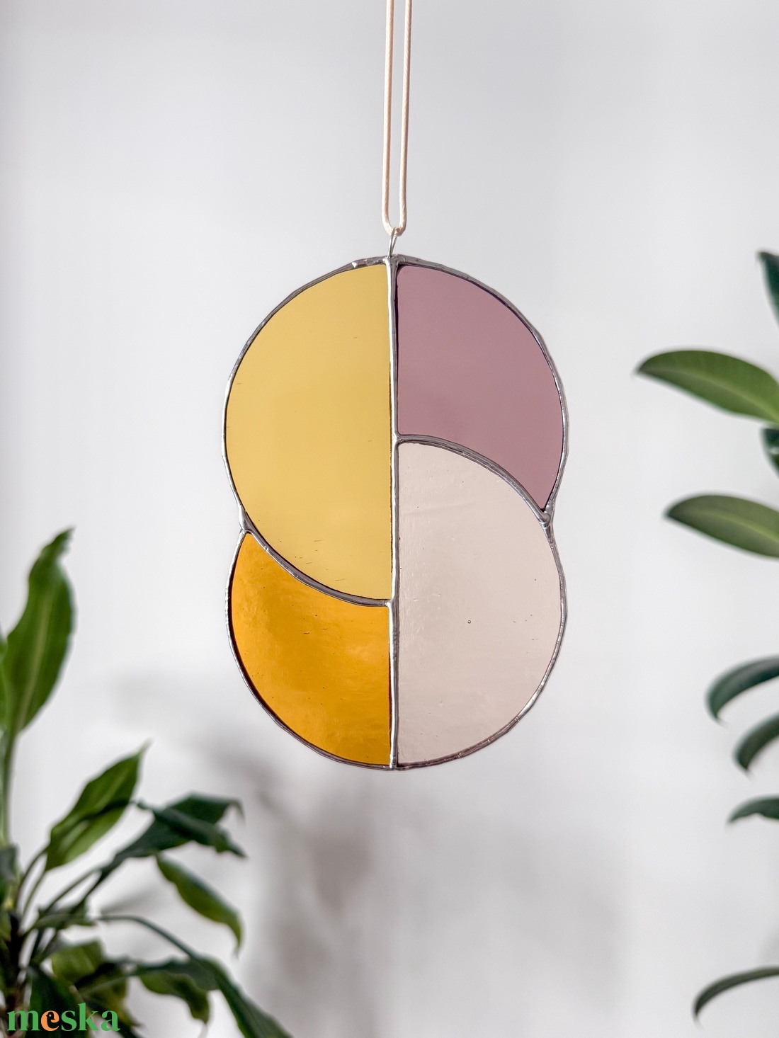 Üveg napfogó/ablakdísz geometrikus mintával - otthon & életmód - dekoráció - ajtó- és ablak dekoráció - ablakdísz - Meska.hu