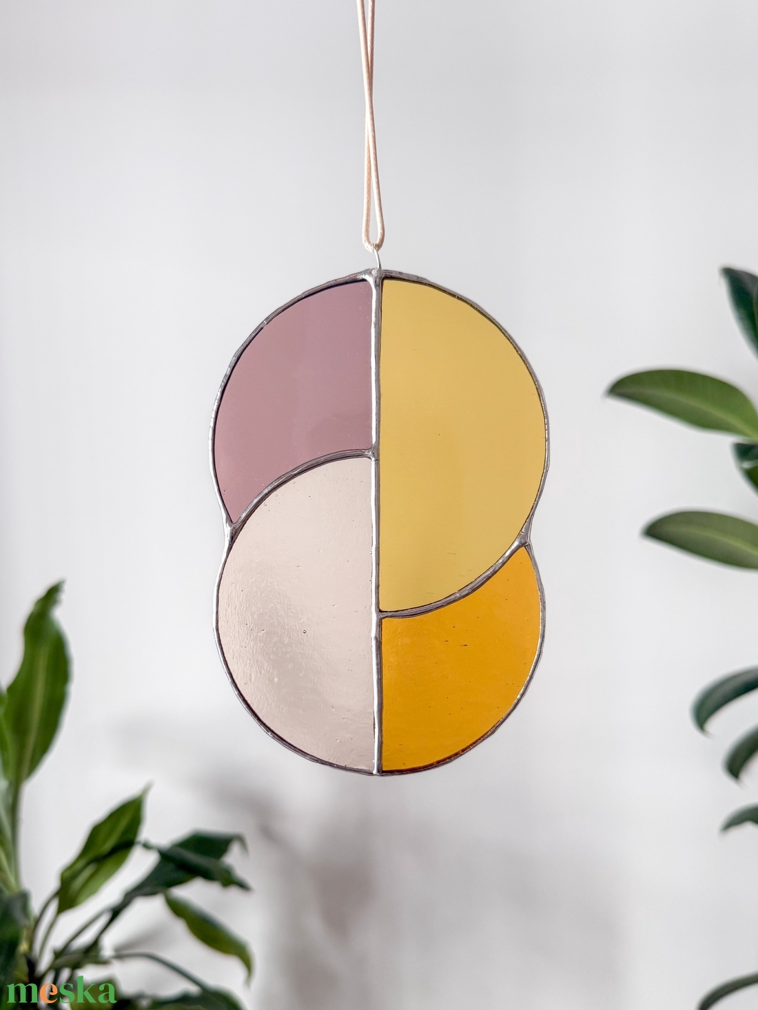 Üveg napfogó/ablakdísz geometrikus mintával - otthon & életmód - dekoráció - ajtó- és ablak dekoráció - ablakdísz - Meska.hu