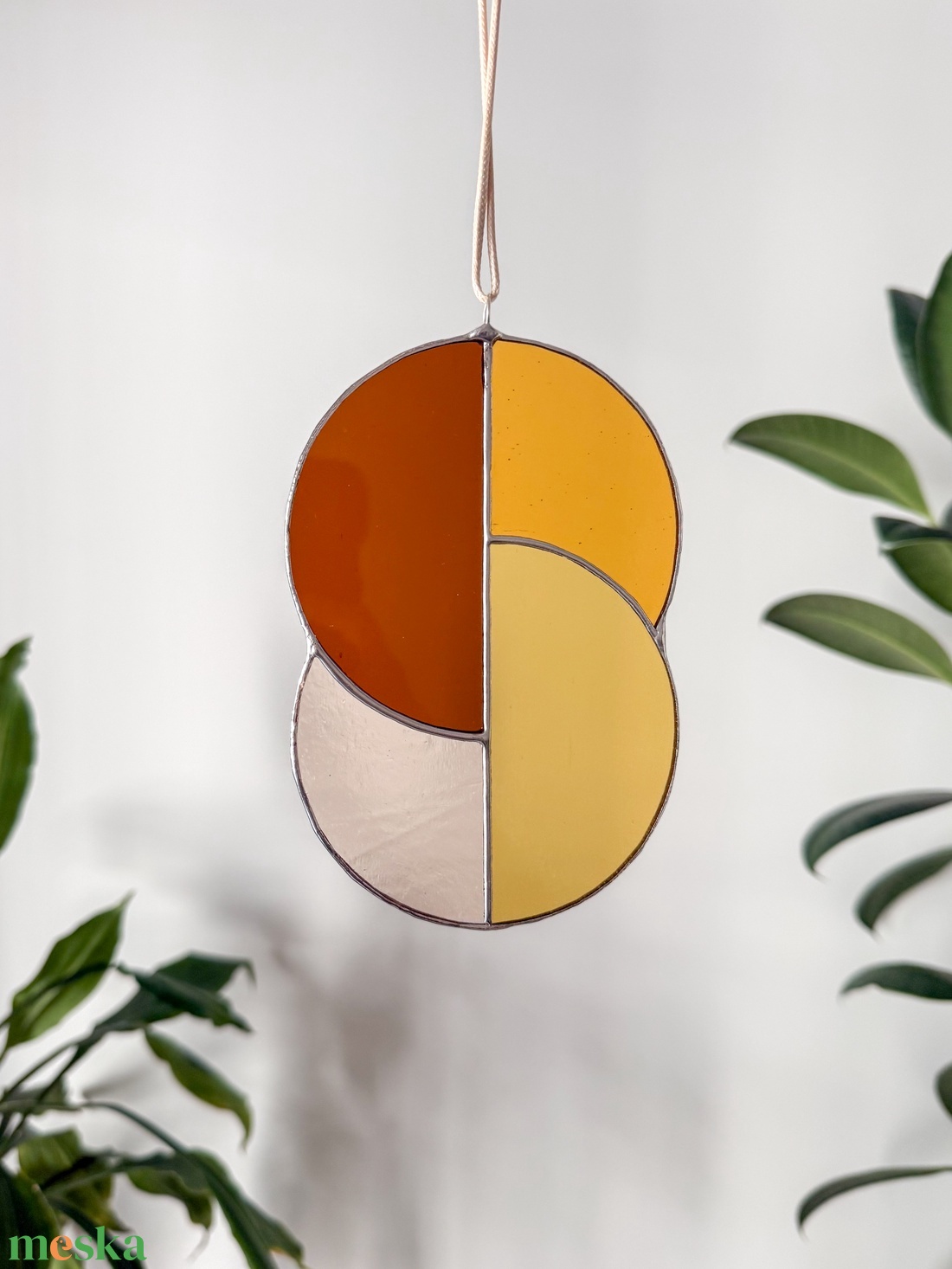 Üveg napfogó/ablakdísz geometrikus mintával - otthon & életmód - dekoráció - ajtó- és ablak dekoráció - ablakdísz - Meska.hu