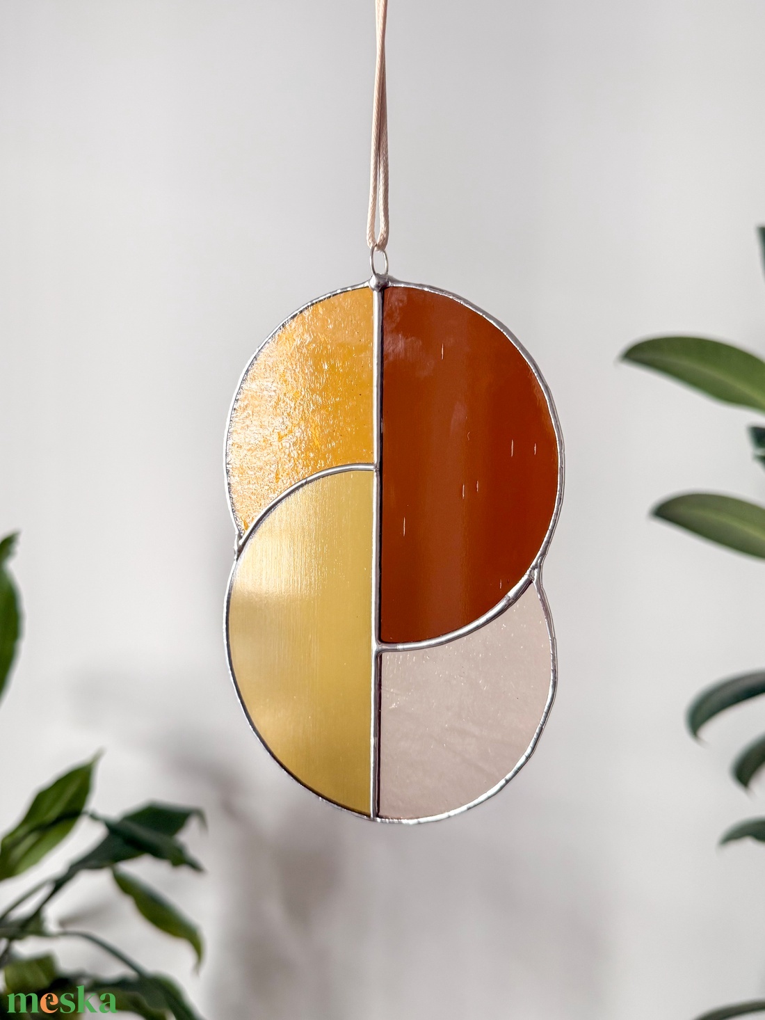 Üveg napfogó/ablakdísz geometrikus mintával - otthon & életmód - dekoráció - ajtó- és ablak dekoráció - ablakdísz - Meska.hu