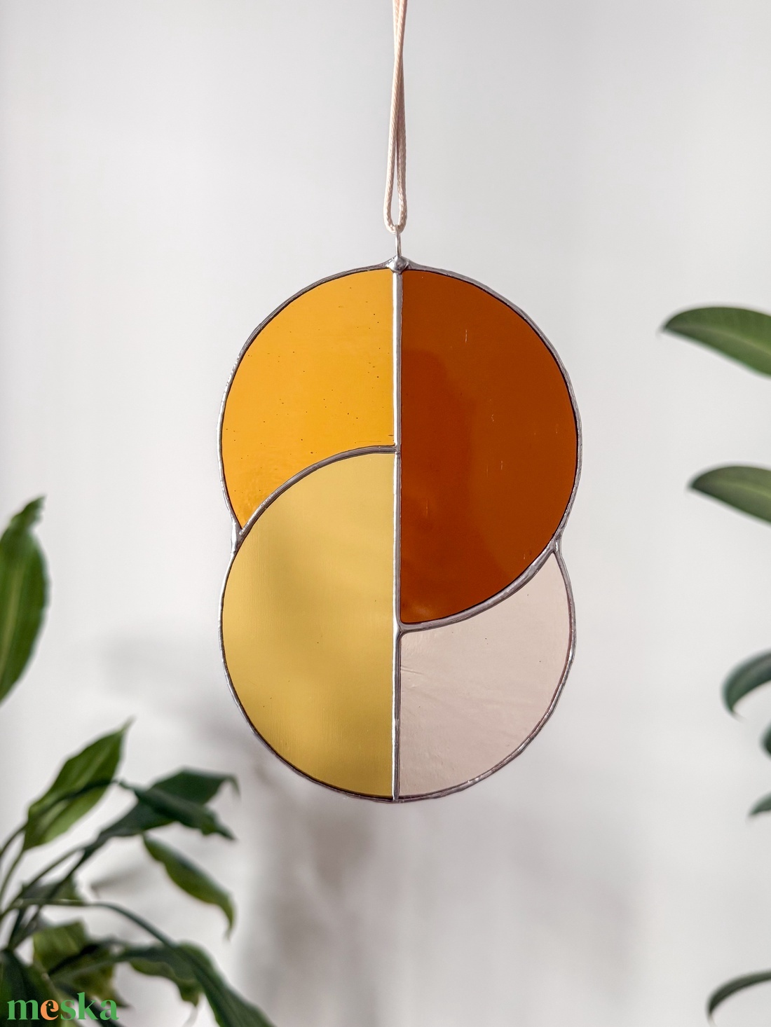 Üveg napfogó/ablakdísz geometrikus mintával - otthon & életmód - dekoráció - ajtó- és ablak dekoráció - ablakdísz - Meska.hu