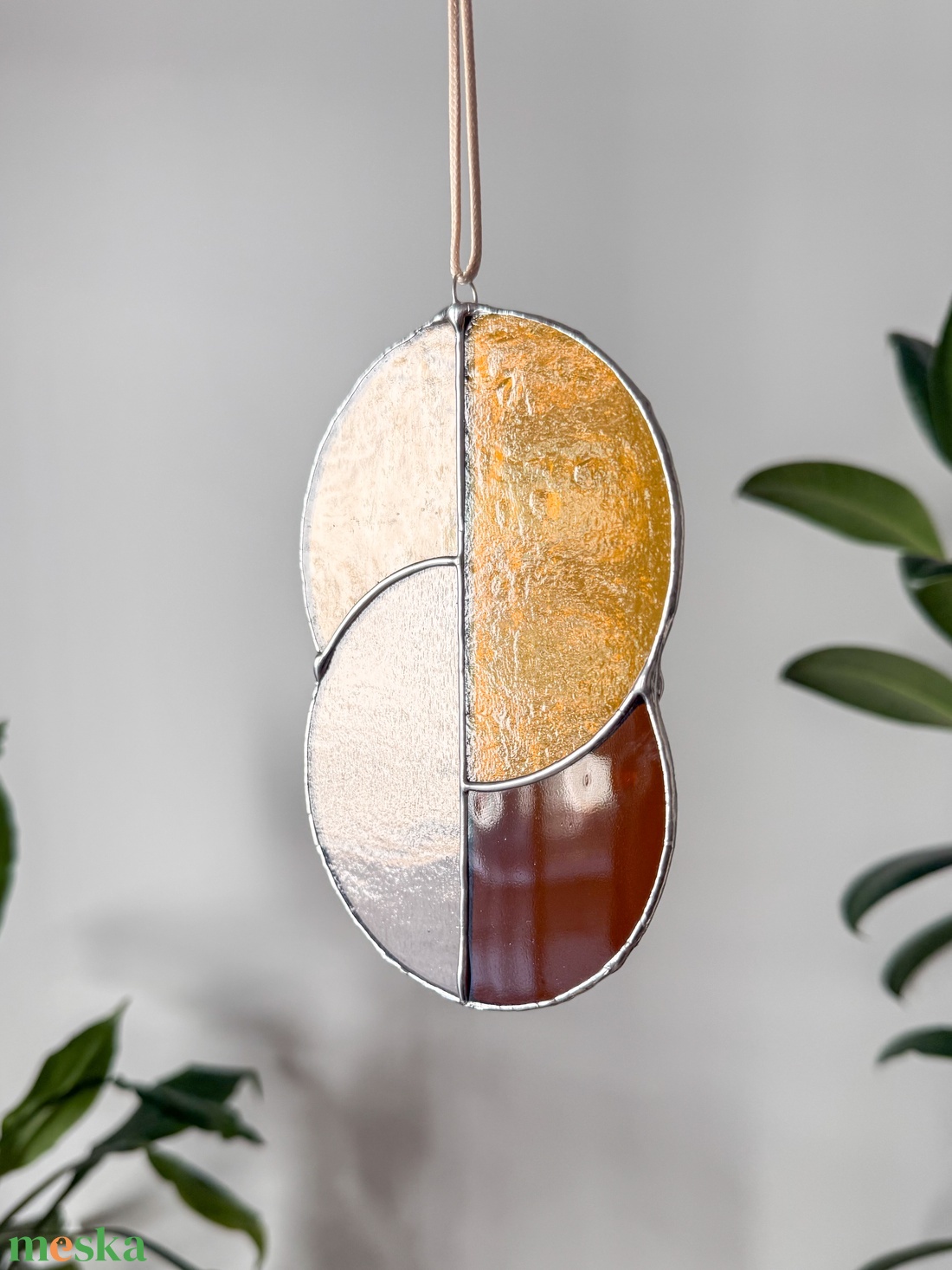 Üveg napfogó/ablakdísz geometrikus mintával - otthon & életmód - dekoráció - ajtó- és ablak dekoráció - ablakdísz - Meska.hu