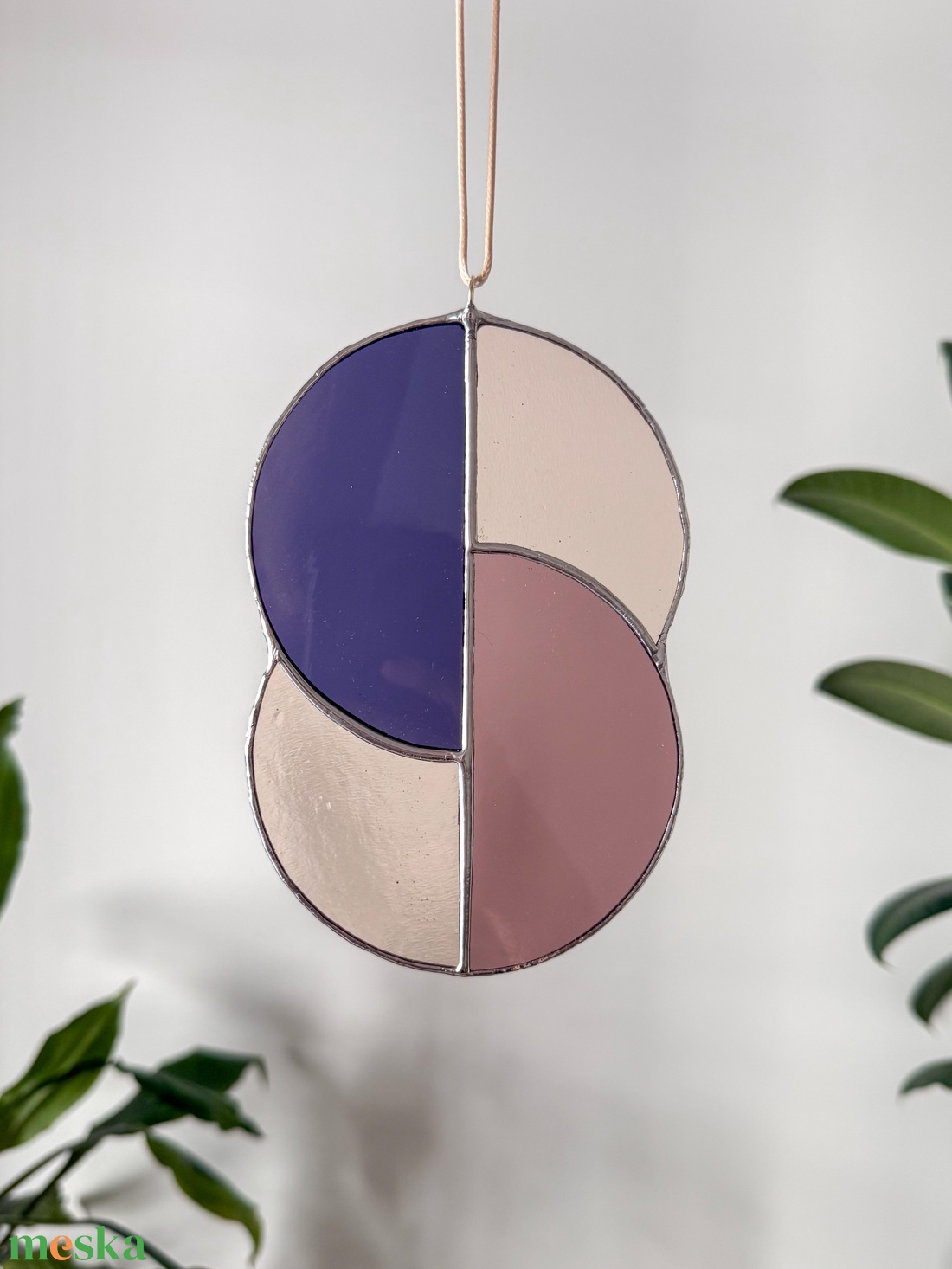 Üveg napfogó/ablakdísz geometrikus mintával - otthon & életmód - dekoráció - ajtó- és ablak dekoráció - ablakdísz - Meska.hu