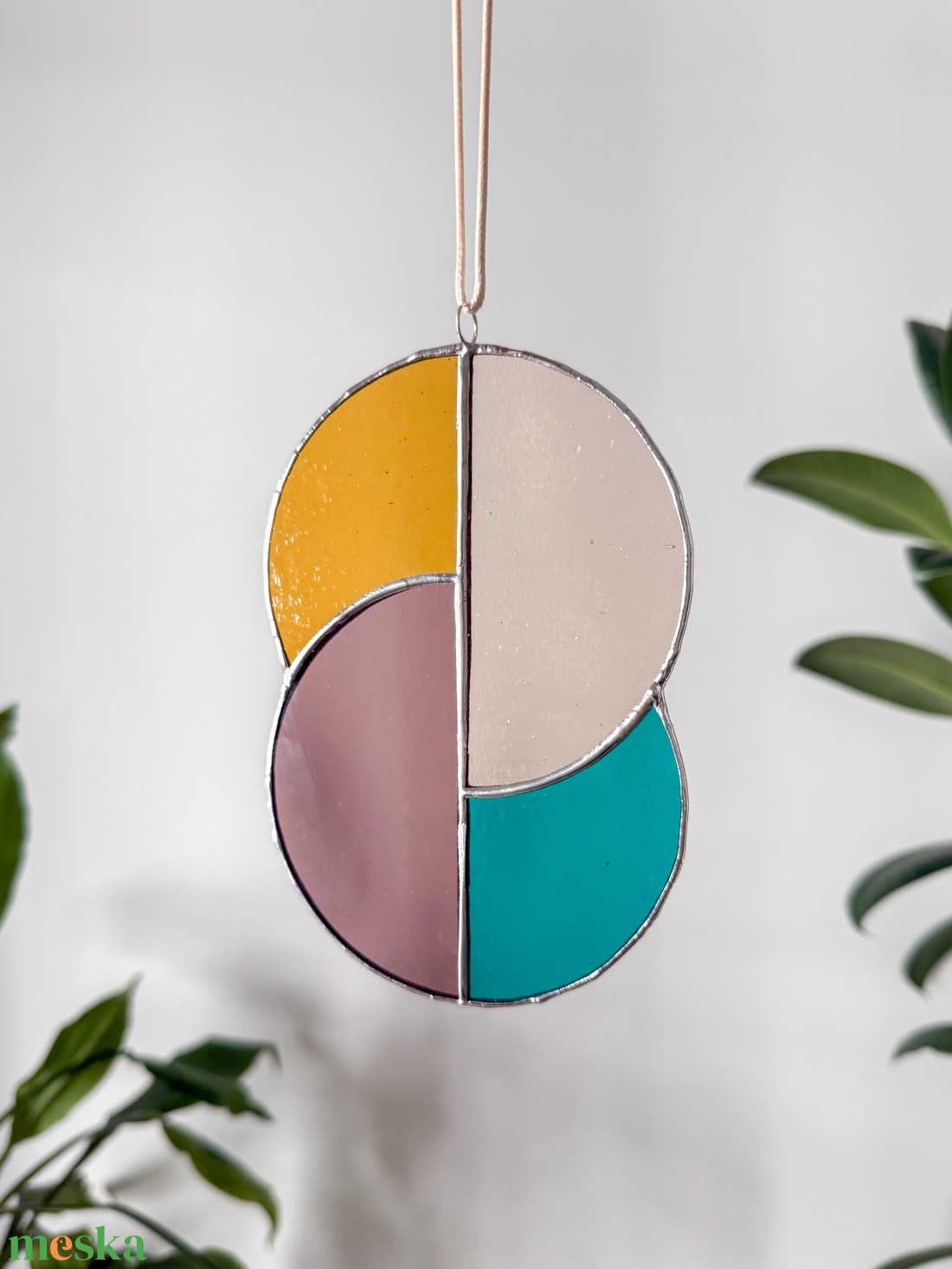 Üveg napfogó/ablakdísz geometrikus mintával - otthon & életmód - dekoráció - ajtó- és ablak dekoráció - ablakdísz - Meska.hu