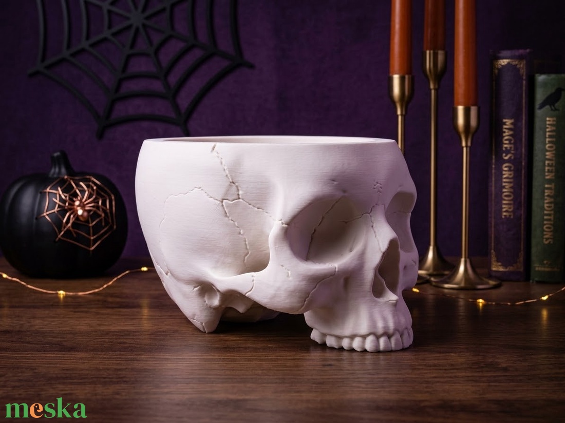Dizájn Koponya Cukorkatartó � Vagány Halloween és Otthoni Dekor - otthon & életmód - dekoráció - halloween - halloweeni cukorkagyűjtők és cukorkatartók - Meska.hu
