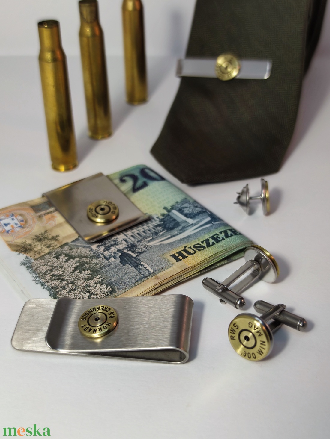 .308 Win Töltény Férfi szett, ládában. Vadász ékszer - ékszer - mandzsettagomb - Meska.hu