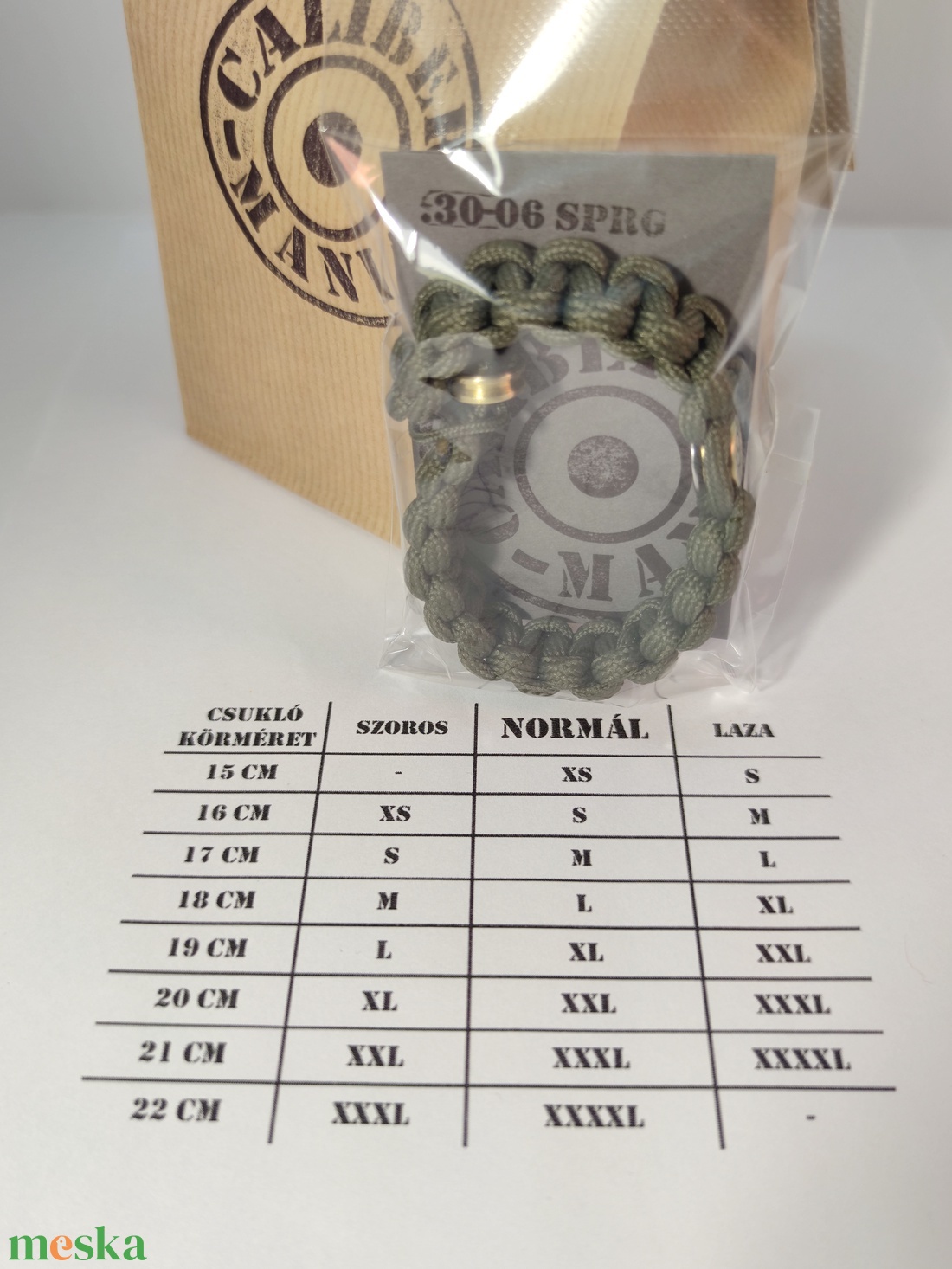 .30-06 Sprg 2-Lövetű Töltény paracord karkötő , Vadászékszer   - ékszer - karkötő - fonott karkötő - Meska.hu