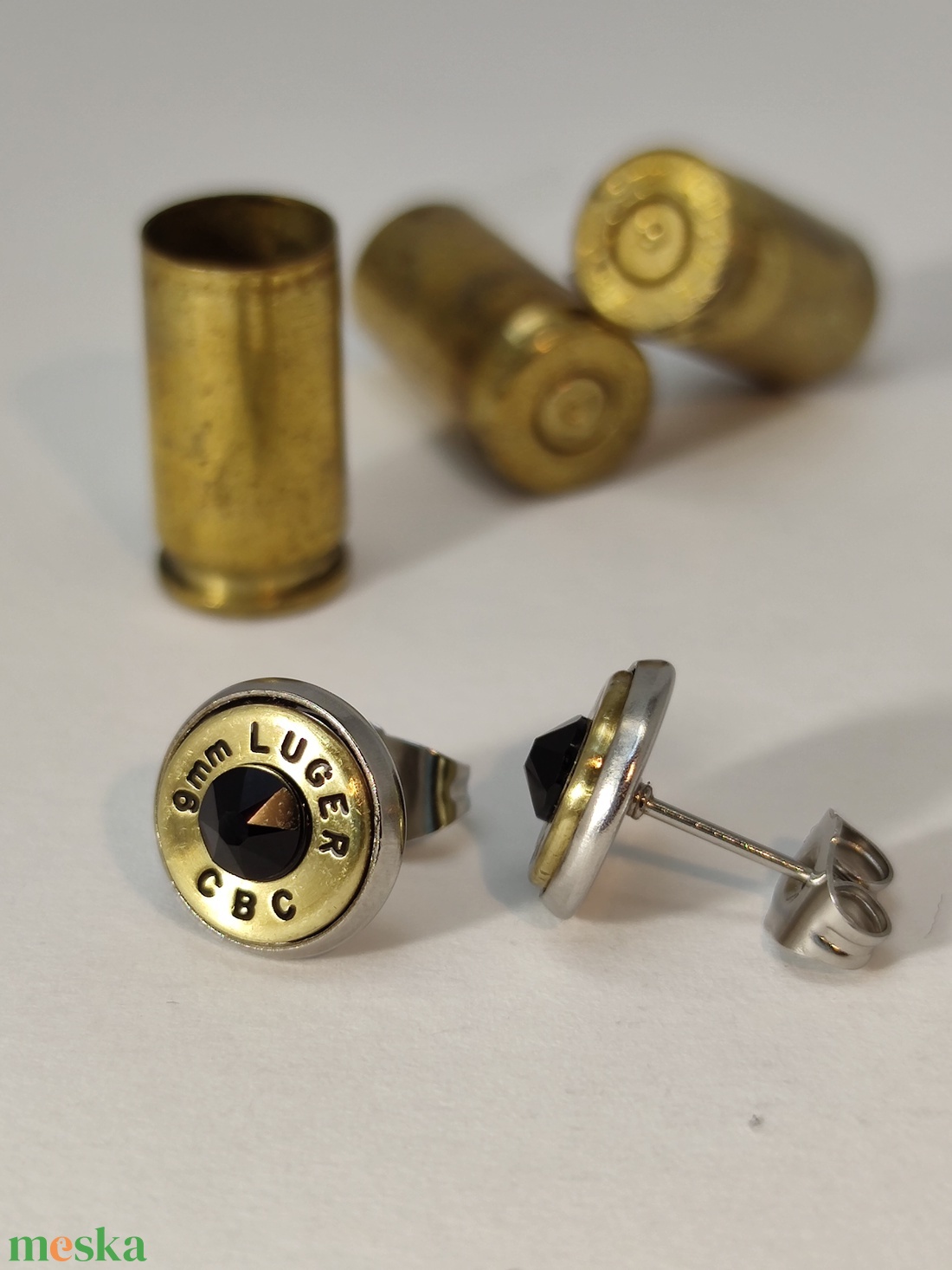 9 mm Luger Töltény fülbevaló - ékszer - fülbevaló - pötty fülbevaló - Meska.hu 9 mm Luger Töltény fülbevaló - ékszer - fülbevaló - pötty fülbevaló - Meska.hu