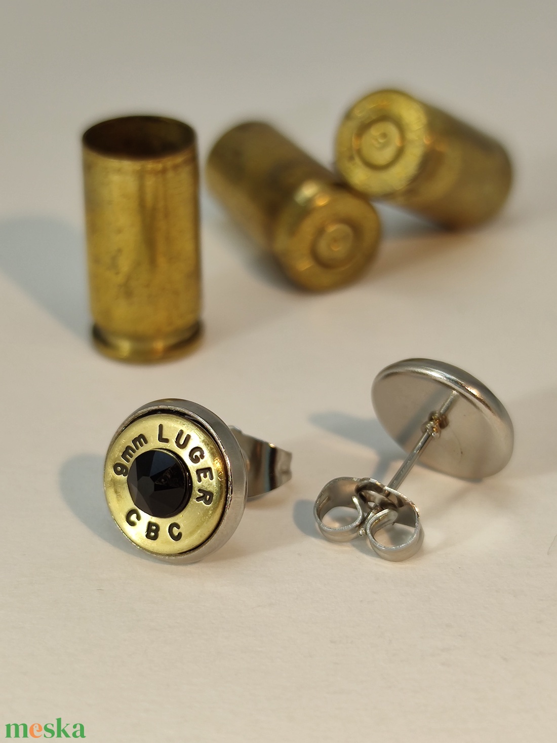 9 mm Luger Töltény fülbevaló - ékszer - fülbevaló - pötty fülbevaló - Meska.hu 9 mm Luger Töltény fülbevaló - ékszer - fülbevaló - pötty fülbevaló - Meska.hu