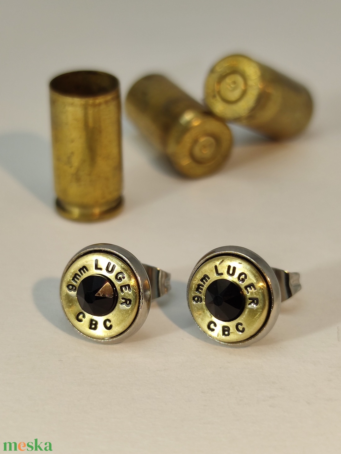 9 mm Luger Töltény fülbevaló - ékszer - fülbevaló - pötty fülbevaló - Meska.hu 9 mm Luger Töltény fülbevaló - ékszer - fülbevaló - pötty fülbevaló - Meska.hu