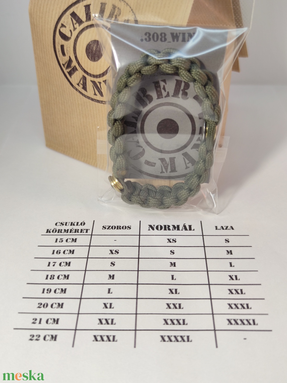 .30-06 Sprg 2-Lövetű Töltény paracord karkötő , Vadász ékszer   - ékszer - karkötő - fonott karkötő - Meska.hu