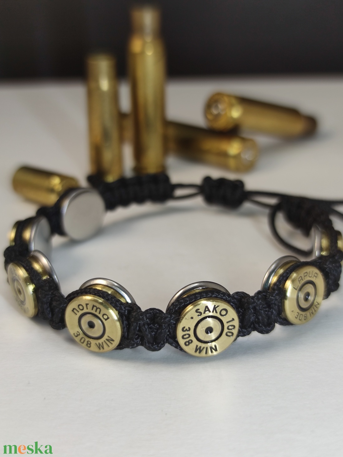 .308 Win , 7-Lövetű paracord, Vadászékszer lőszeresládában. - ékszer - karkötő - fonott karkötő - Meska.hu