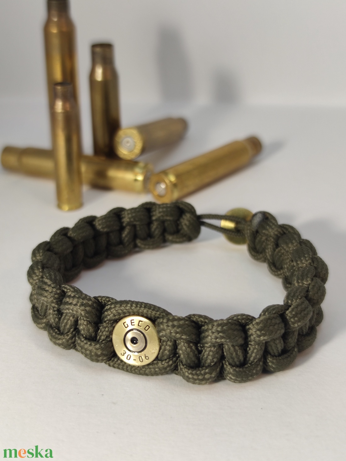 .30-06 Sprg 2-Lövetű Töltény paracord karkötő , Vadász ékszer   - ékszer - karkötő - fonott karkötő - Meska.hu