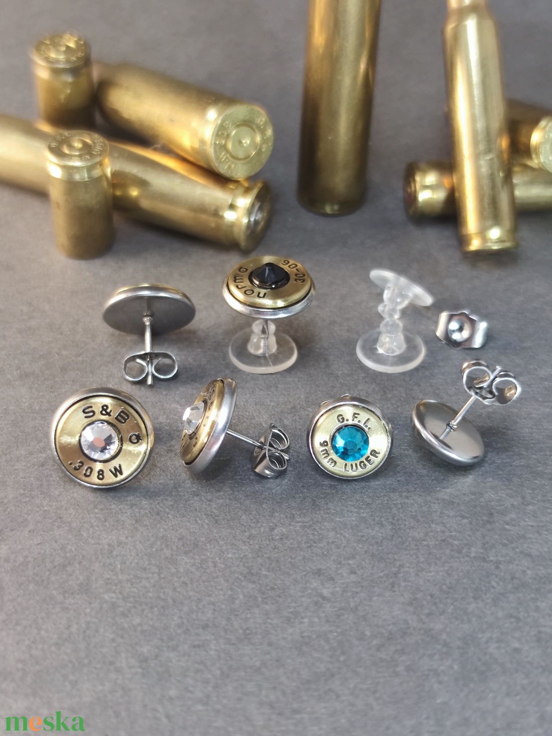 Töltény fülbevaló - ékszer - fülbevaló - pötty fülbevaló - Meska.hu