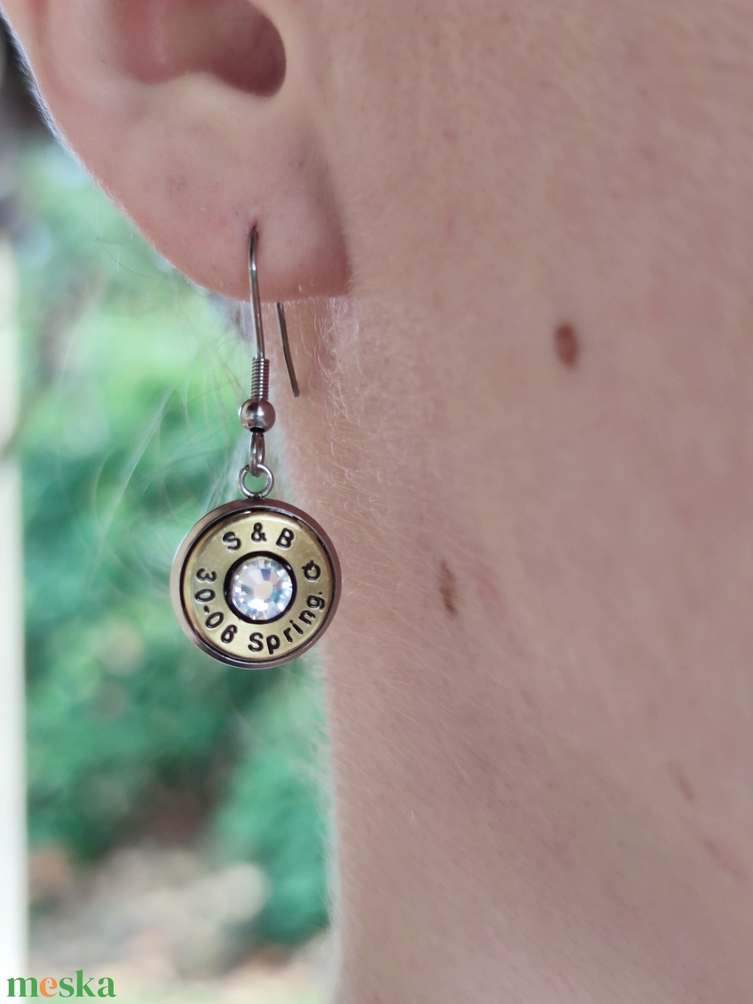 Töltény csüngős fülbevaló - ékszer - fülbevaló - pötty fülbevaló - Meska.hu