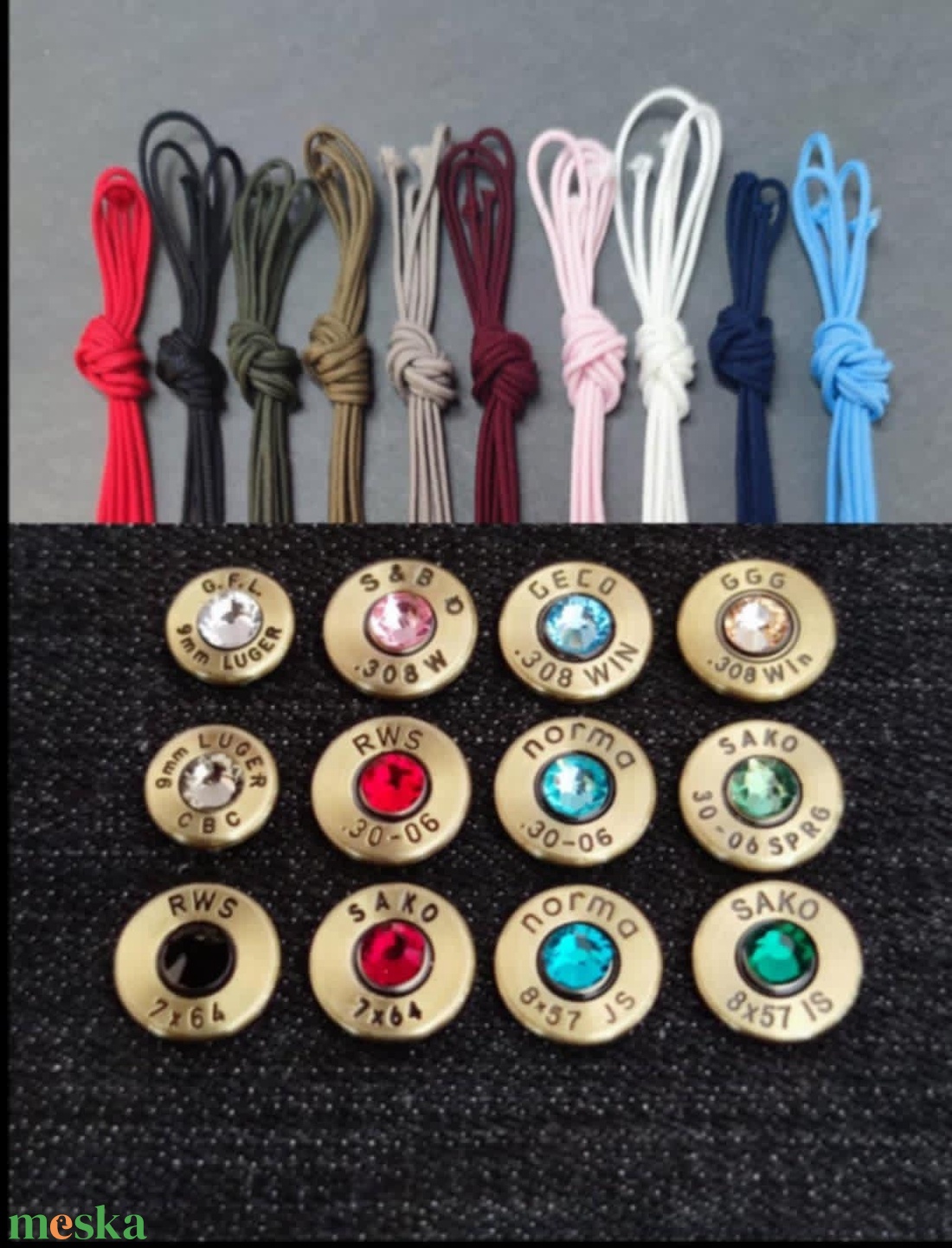 Női Töltény karkötő, 3-Lövetű microcord - ékszer - karkötő - fonott karkötő - Meska.hu