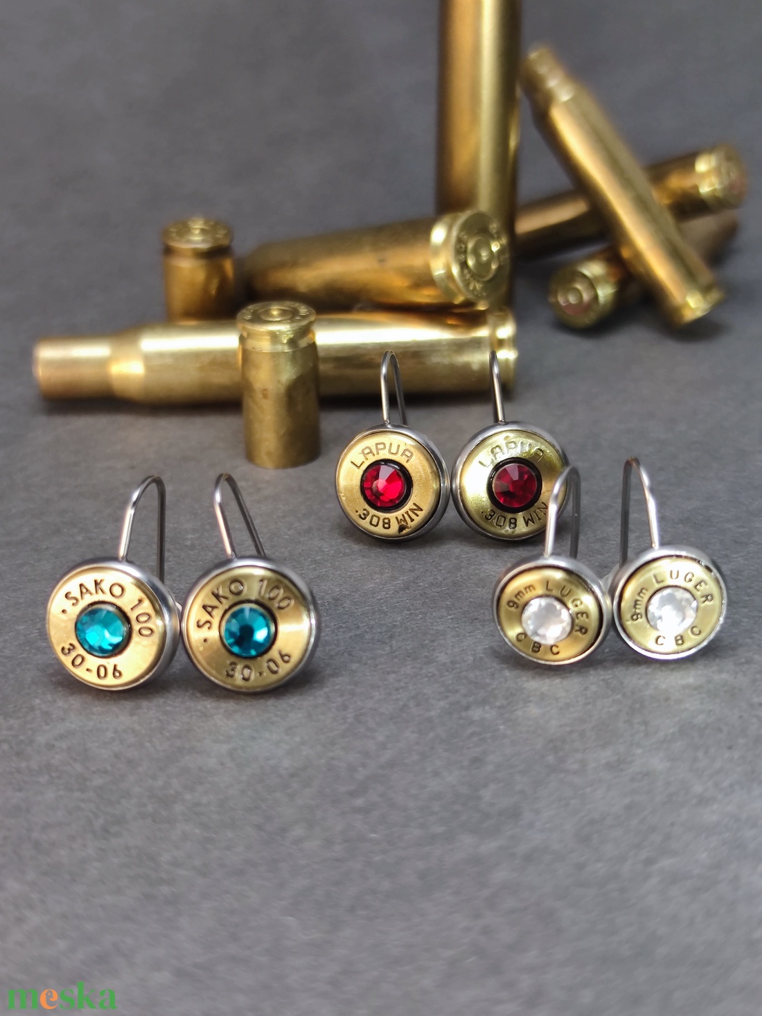 Töltény lógós fülbevaló - ékszer - fülbevaló - pötty fülbevaló - Meska.hu