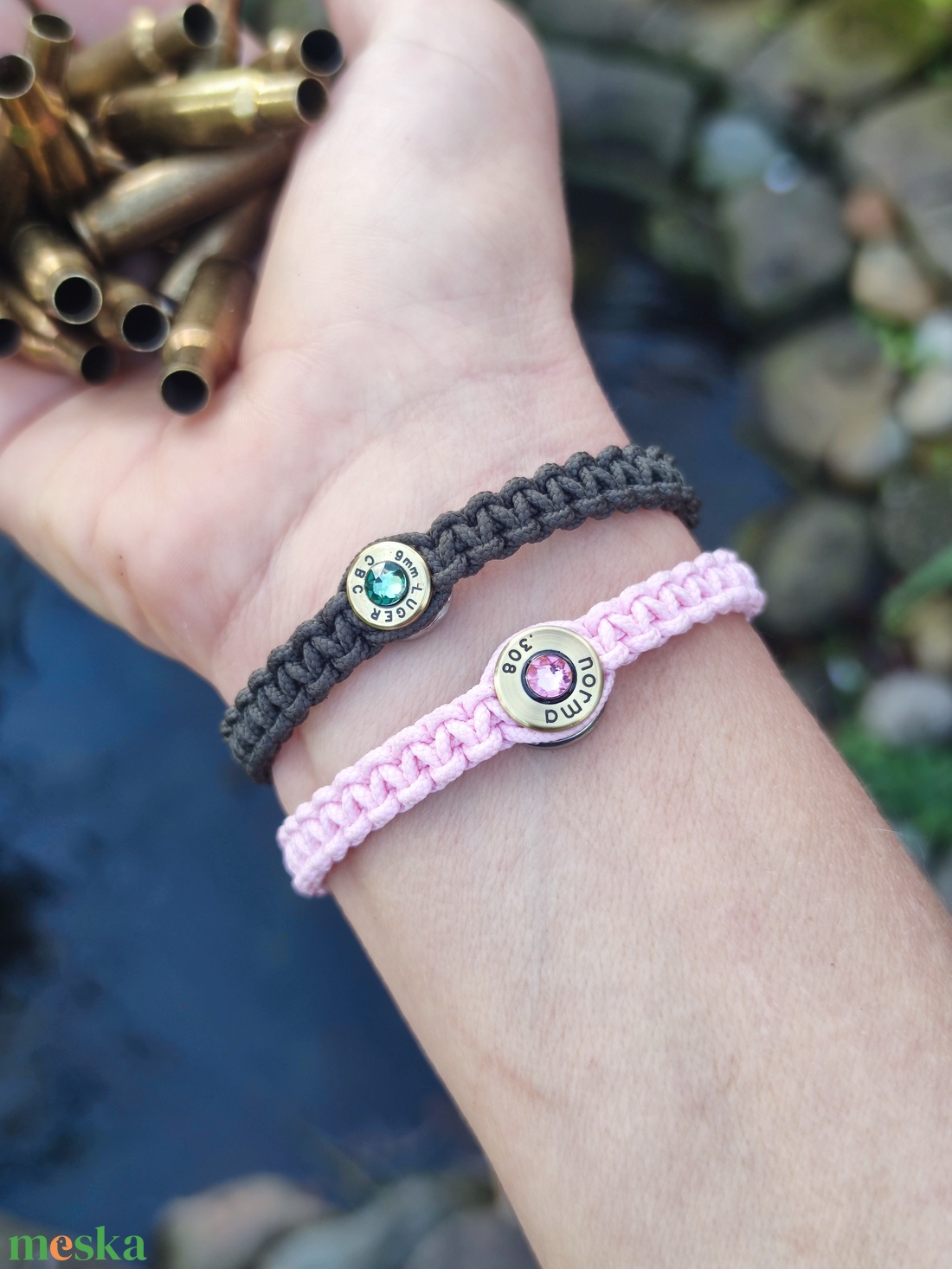 Női Töltény microcord, 1-lövetű karkötő - ékszer - fülbevaló - pötty fülbevaló - Meska.hu