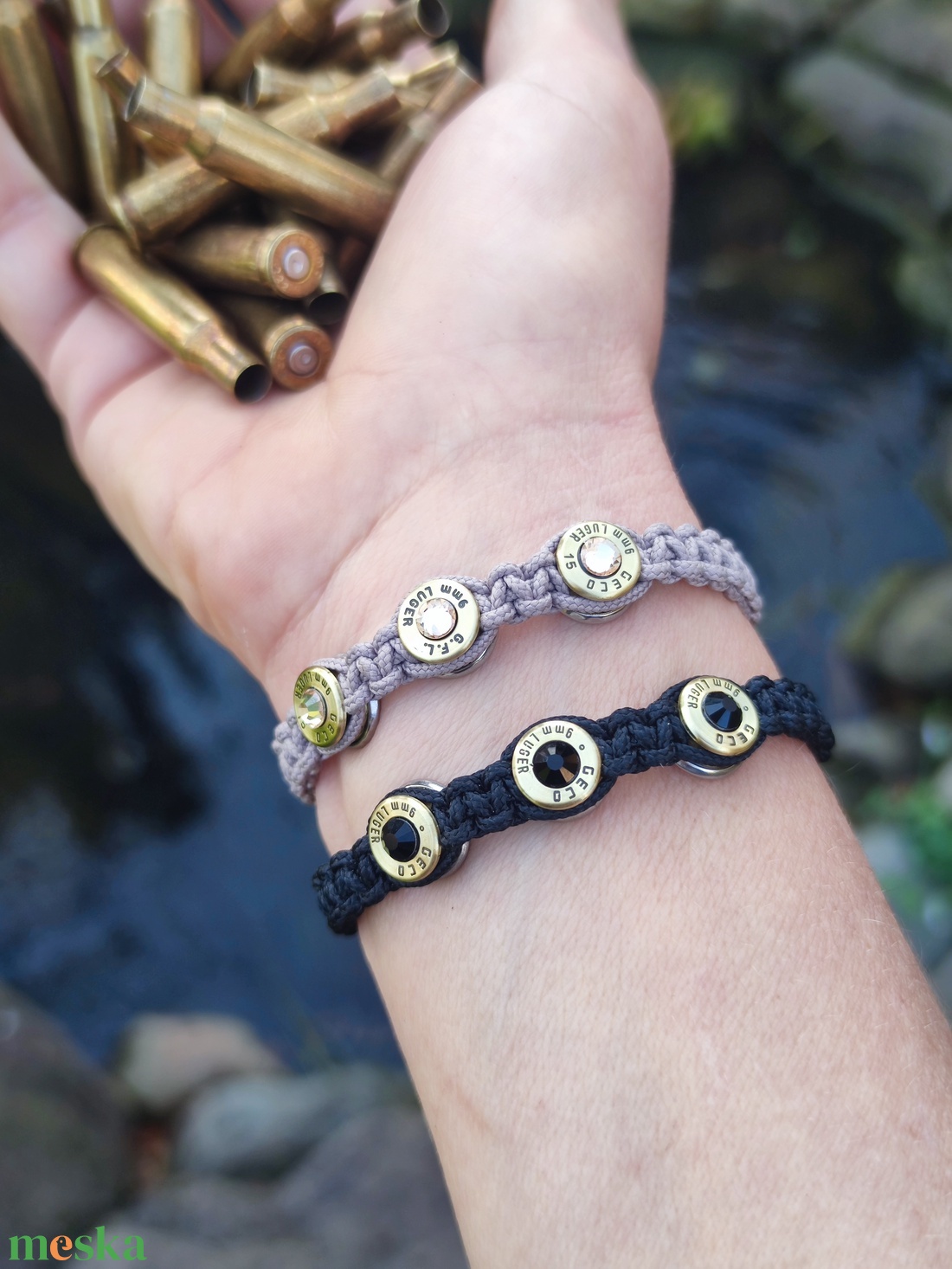 Női Töltény karkötő, 3-Lövetű microcord - ékszer - karkötő - fonott karkötő - Meska.hu